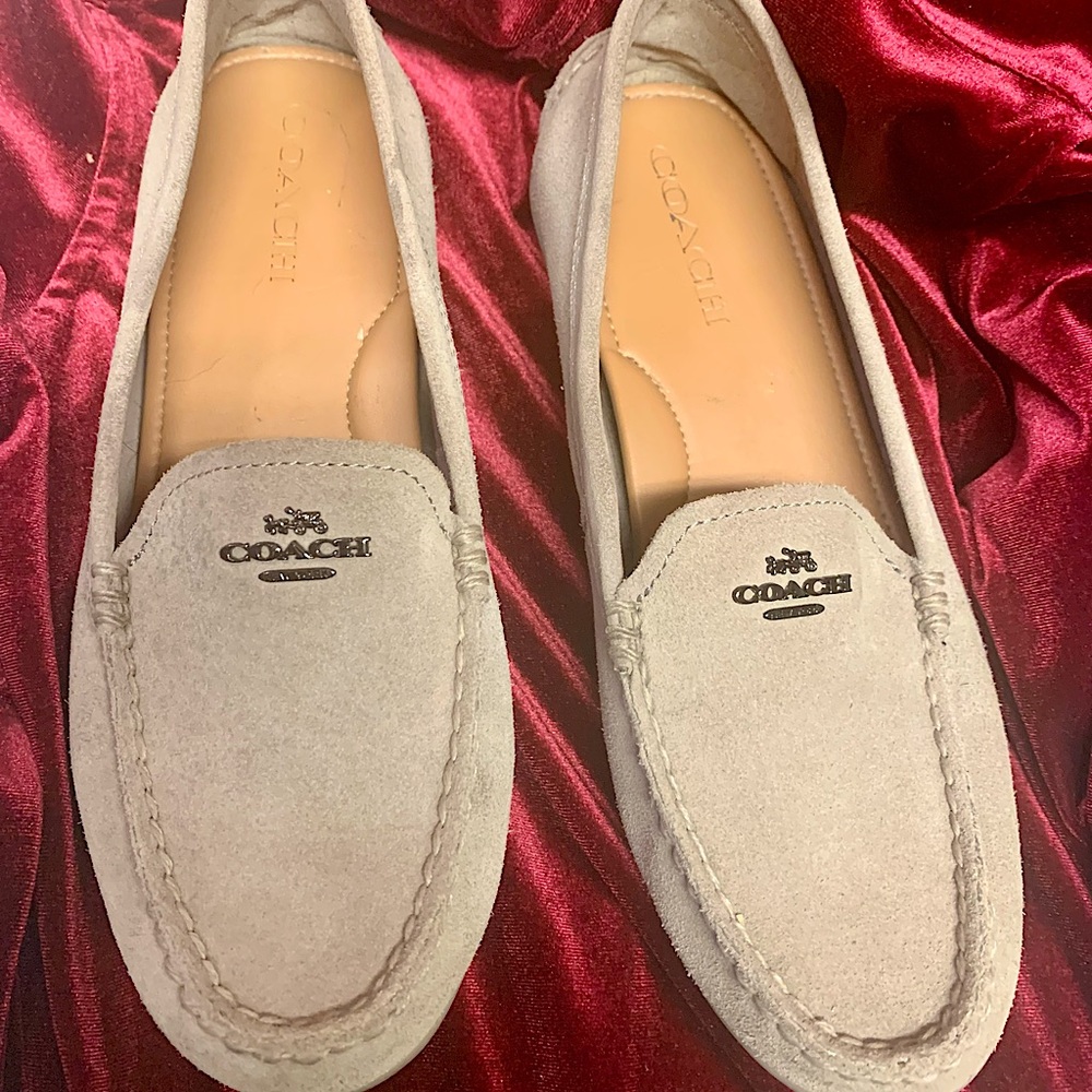 Size 8.5 suede Coach Mary Lock Up moccasin loafers